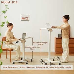 Ergonomic Height Adjustable Computer Desk Folding Office Desk Standing Workstation Small Space Bedroom Portable Study Desk