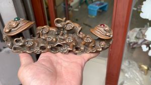 Gậy Như Ý Voi Bằng Đồng Màu Nâu Giả Cổ Dài 21cm - 0.8kg