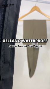 Celana Panjang Pria Slimfit Modern Bahan Kain Waterproof Stretch Kerja Kantor Cream Celana Anti Air