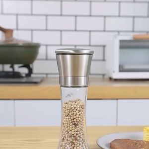 Pepper Grinder Kitchen Accessory Stainless Steel Glass Manual Salt Spice Mill Grinder Multifunctional