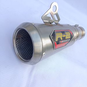 Knalpot Kompetisi Drag roadrace boreup Knalpot Harian R2 Muffler Sarangan Stengah Type R stenlis dan R black