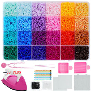 Fuse Beads Kit 2.6mm Mini Beads 144 Colors All-in-One Set with Pegboards Mini Iron Tweezers Pixel Art DIY Craft Kit for Adults