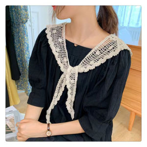 ฤดูร้อนบางลูกไม้ผ้าฝ้ายผ้าพันคอผ้าคลุมไหล่สามเหลี่ยมรูปแบบเรขาคณิตสไตล์เกาหลีน้ําหนักเบาตกแต่งสําหรับเดรสและหญิงสาว