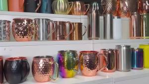 TJ | 3/4Pcs New 60ml 100% Copper Cups Mini Pure Solid  Moscow Mule PURE Copper Mugs-Shaped 2oz Cocktail Cups Beer Milk Mug Drinkware