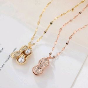 Kalung Titanium Kacang Gold CXA72