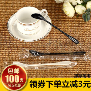 Thìa Cà Phê Nhựa Dùng Một Lần Dài Tay Thìa Trộn Mật Ong Thìa Thử Ăn Đựng Trong Túi Giấy Đựng Đồ Ăn Nhẹ