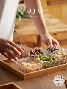 Luxurious Glass Fruit Tray with Dividers Tea Snacks Dry Fruit Serving Dish Simple Design Versatile Use by Jojos Life PD