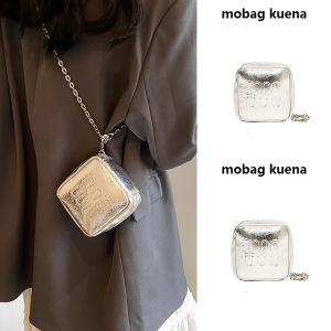 Summer Silver Decorative Mini Crossbody Bag Womens New 2025 Hanging Necklace Bag Chain Lipstick Wallet Fashion Trend Soft Handle