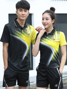Bộ Quần Áo Bóng Bàn Thể Thao Nam Nữ Tay Ngắn Nhanh Khô Thoáng Khí Tập Luyện Thi Đấu Mới Cổ Bẻ Quần Áo Cầu Lông