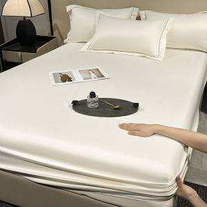 Washed Silk Bed Canopy Single Piece 2025 New Cool Feeling Ice Silk Full Wrap Anti Slip Dust Mattress Protector Cover Three Piece