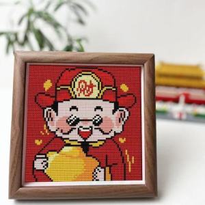 Wealth God and Guanyin New Year Cross Stitch DIY Beginner Kit