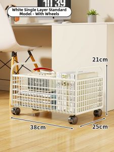 Movable Storage Cart Multi-tier Book Organizer