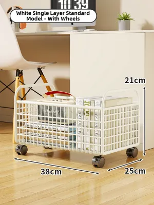 Movable Storage Cart Multi-tier Book Organizer
