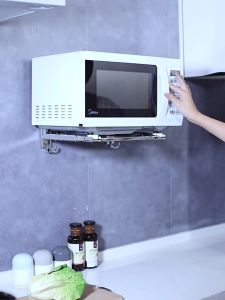 Rak Microwave Dinding Dapur Stainless Steel Gantung Yang Oven Rak Kitchen Rack Tempat