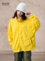 BJHG Casual Red Fleece Jacket Men's Spring Autumn Loose Fit Couple's Style Polyester Fiber Long Sleeve Zipper Closure Coat. 