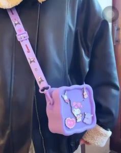 Tas Selempang Anak Silikon Persegi Kartun Lucu Rubber - Fashion