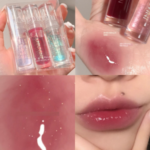 3 PCs Lip Gloss Mirror Water Light Niche Style Brand Cheap Student Female Lip Lacquer Summer Lip Gloss Glass Moisturizing