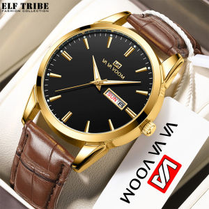 ELF TRIBE Couple Watches Men&Women Casual Waterproof Leather Strap Wristwatch Calendar Quartz Watch