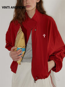 Design Drawstring Stand-collar Short Jacket