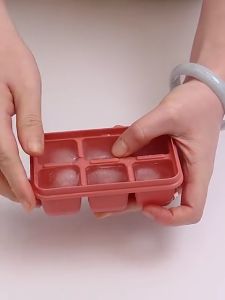 Khay đá silicon 6 ngăn có nắp đậy khay trữ đông đồ ăn dặm chất liệu pp + silicon dễ lấy tiện lợi an toàn