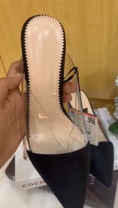 ZR Sandal Slop Vinyl Transparent and Leather Premium with Short Heels in Special Design