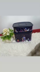 Tupperware กล่องถนอมอาหาร แฟนตาซี ลายคริสมาส (1เซตมี2ชิ้น)  ฝาปิดสนิท
