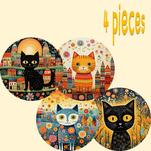 4-Piece Set - Wooden Placemat Anti Slip and Heat-Resistant Desktop Protection Dining Table Decoration Restaurant Gift