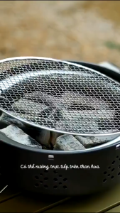 Bếp Nướng Than Hoa Tròn Không Khói Lò Nướng Thịt Khoai Sưởi Ấm Chất Liệu Thép Chịu Nhiệt An Toàn