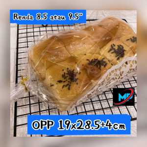 Plastik OPP Roti Sobek manis dan souvenir uk 19 x 28.5 + Gaset 4 cm. TEBAL 30 MIC ~ FOOD GRADE