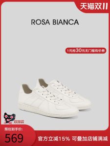 รองเท้าผ้าใบลำลองผู้หญิง Rosa Bianca หนังแท้ ทรงแบน รองเท้าแบบสวม ส้นแบน พื้นยาง ฤดูใบไม้ร่วง 2025 รองเท้าผ้าใบลำลองสไตล์ย้อนยุคใหม่