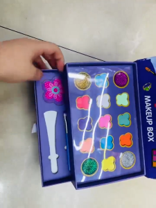 Kuromi Kids Makeup Box Kit For Girls Real Washable Cosmetic Pretend Play Toy With Mirror