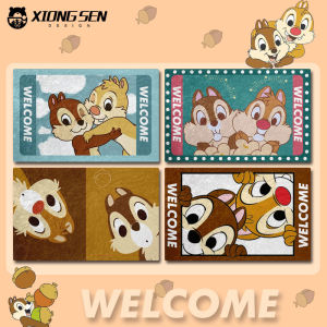 Chipmunk Qiqi and Titi Squirrel Brothers Cartoon Diatom Ooze Floor Mat Waterproof Bathroom Non-Slip Foot Mat