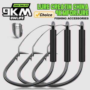 9KM 25Pcs Weedless Hooks Circle Hook Worm Hook Wacky Rig Sea Bass Hook for Wacky Rigging