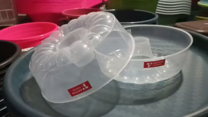 Cetakan Agar Puding SAKURA 22 CM / Loyang 6003 Plastik Gelombang Kembang reage