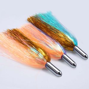 15cm/22g Big Game Lures Metal Trolling Lure Hair Bait DIY Jet Head Tuna Lure Marlin Bait Deep Sea Trolling Bait
