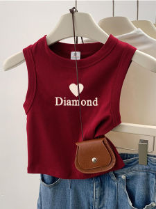 Red Strapless Vest Womens Fashion Slim Fit Summer Top without Sleeves Inner Wear Outerwear Casual Commute Korean Style