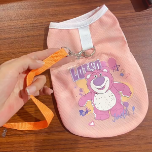 Áo ba lỗ hoạt hình kèm khoen móc dây dắt cho Chó Mèo (mẫu mới) - Love pets shop
