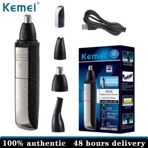 Kemei ที่ทำความสะอาดขี้หูไฟฟ้าสำหรับผู้ชายแบบ3-In-1ชาร์จได้สำหรับคิ้วและเครื่องทำความสะอาดเครา