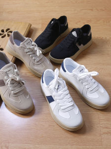 Mens Casual Sport Shoes Simple Retro Patchwork Breathable Comfortable Rubber Sole round Toe Flat Heel Autumn New Style