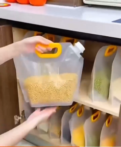 ZH475 3pcs/pack Sealed Grain Bag Oil Water Sealing Split Bag Fodable Plastic Food Storage Bag