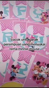 Bunting Flag MINNIE MOUSE / Banner Ulang Tahun Minnie Mouse