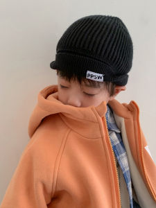 Thickened Fleece Hooded Sweatshirt for Boys Warm Childrens Autumn Winter Cotton Jacket Casual Style round Neck Zipper Closure