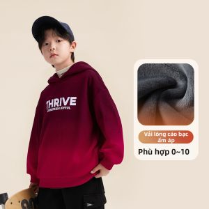 zosee | Áo Hoodie Thermal Mờ Màu Đỏ cho Bé Trai vào Năm Mới