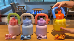 Eatkit Vacuum Thermos Stainless Steel 650ml Botol Minum Tahan Panas Tumbler Handle Linlin Tritan