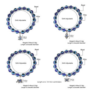 Classic Turkish Lucky Evil Eye Anklets For Women Blue Evil Eye Palm Butterfly Owl Pendant Beads Ankle Handmade Charm Jewelry