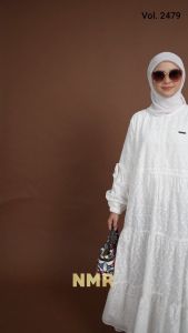 NMR Midi Dress Katun Bordir Vol 2479-1