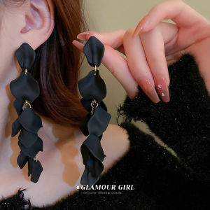 Silver Needle Rose Petal Fringed Earrings Stylish Design High-Key Eardrop Fashion New Arrival Fashion Long Earrings