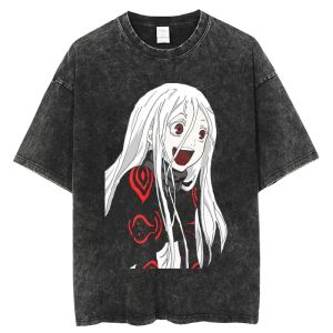 Bandai | T-Shirts Print T-Shirt Short Top Y2k Summer Harajuku Tops Hot Japanese Anime Deadman Wonderland T Shirt Washed
