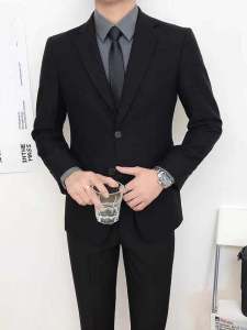 ชุดสูทผู้ชาย ชุดสูทเกาหลี ทรงสลิมฟิต แฟชั่น เสื้อโค้ทธุรกิจ แจ็คเก็ตสูทขนาดใหญ่สำหรับเยาวชน ชุดสูทชาย