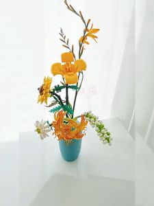 LOZ Mainan Brick Balok Buket Bunga Blok Susun Bangunan Flower Bouquet DIY Untuk Dekorasi Meja Hadiah Ulang Tahun